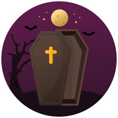 Cadılar Bayramı teması için vektör illüstrasyonu