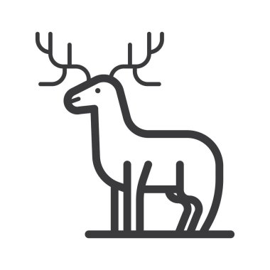 geyik silueti simgesi vektör illüstrasyon grafik tasarımı