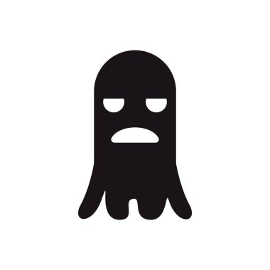 Beyaz arkaplanda siyah renkli cadılar bayramı ikonu. Korku sembolü çizimi.