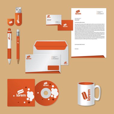 Şirket kimlik şablonu. vektör illüstrasyonu