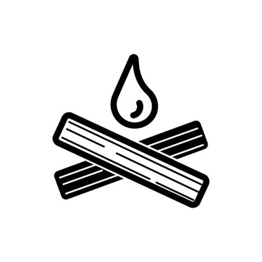 Yanan kibrit simgesinin vektör çizimi