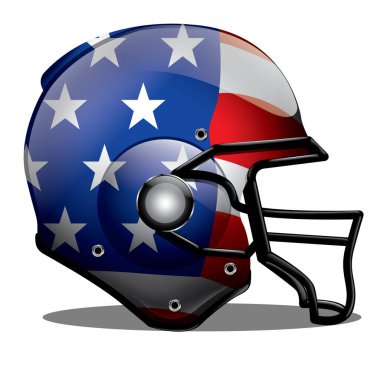 Bir miğferin vektör çizimi ve Amerika Birleşik Devletleri bayrağı