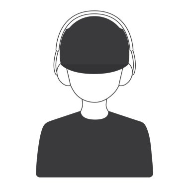 avatar adam kulaklık ikon vektör illüstrasyon tasarımı