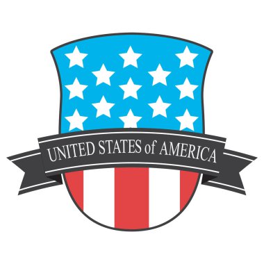 ABD sembolü, renkli vektör illüstrasyonu