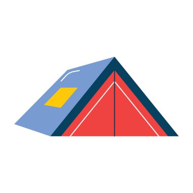 kamp düz simgesi, vektör illüstrasyonu