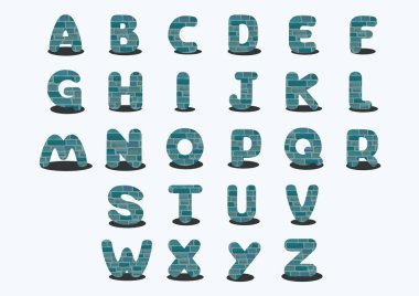 alfabe seti, vektör illüstrasyonu