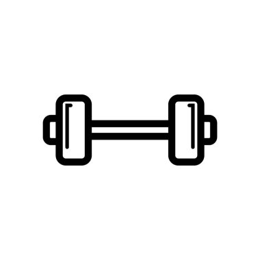 dambıl simgesi siyah renkte beyaz arkaplanda izole edildi. fitness sembolü vektör illüstrasyonu.