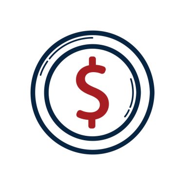 Beyaz arkaplanda izole edilmiş dolar simgesi