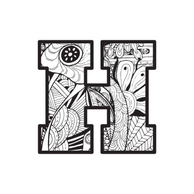 h harfi, vektör illüstrasyonu