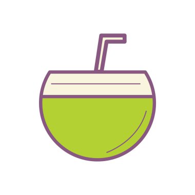 Tek izole meyve suyu simgesinin vektör çizimi