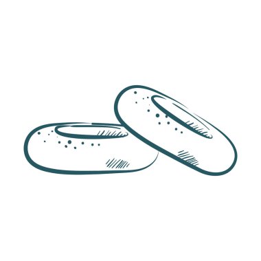 Bir donut çizimi. düz simge, vektör illüstrasyonu