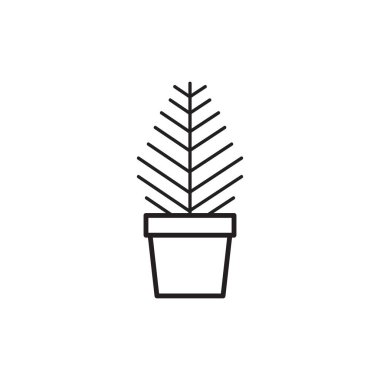 Saksı bitkisi biçimlendirilmiş vektör çizimi