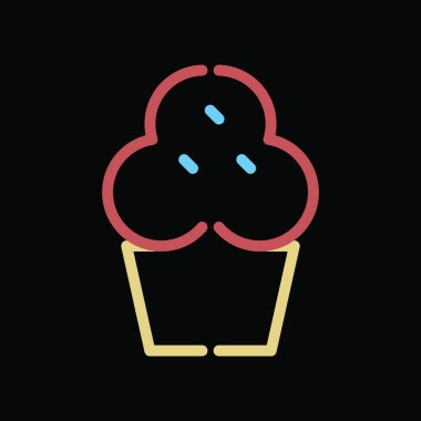 Cupcake, renkli vektör illüstrasyonu 