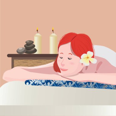 Spa düz ikonunda kadın, vektör illüstrasyonu