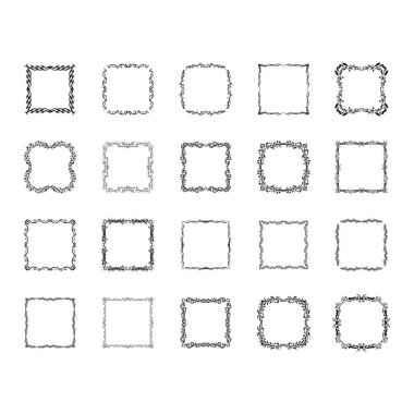 çerçeve düz simge koleksiyonu, vektör illüstrasyonu