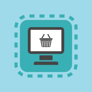 Alışveriş arabası simgesi, vektör illüstrasyonu