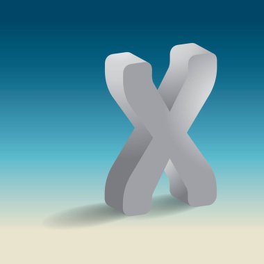 Alfabe X, vektör çizimi