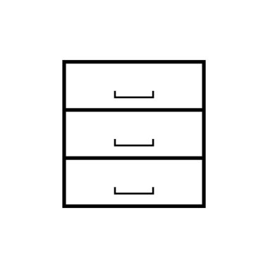 Bir mobilya çekmecesinin vektör illüstrasyonu