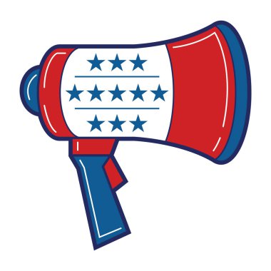 Çizgi film stili izole edilmiş vektör illüstrasyonunda Amerikan bayrağı simgesi