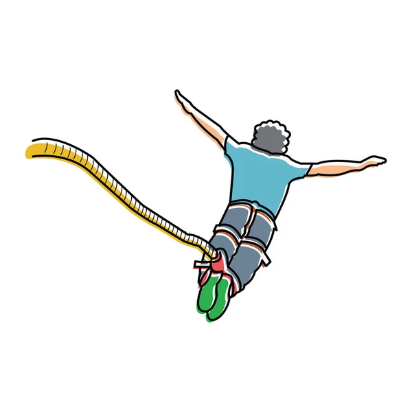 Bungee Jumping Estilizado Ilustração Vetorial — Vetor de Stock