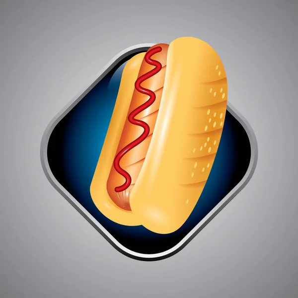 Hot Dog Vecteur Saucisse — Image vectorielle