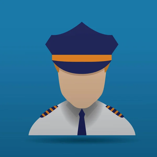 Αστυνομικός Εικονίδιο Πάνω Από Μπλε Φόντο Εικονογράφηση Διανύσματος — Διανυσματικό Αρχείο