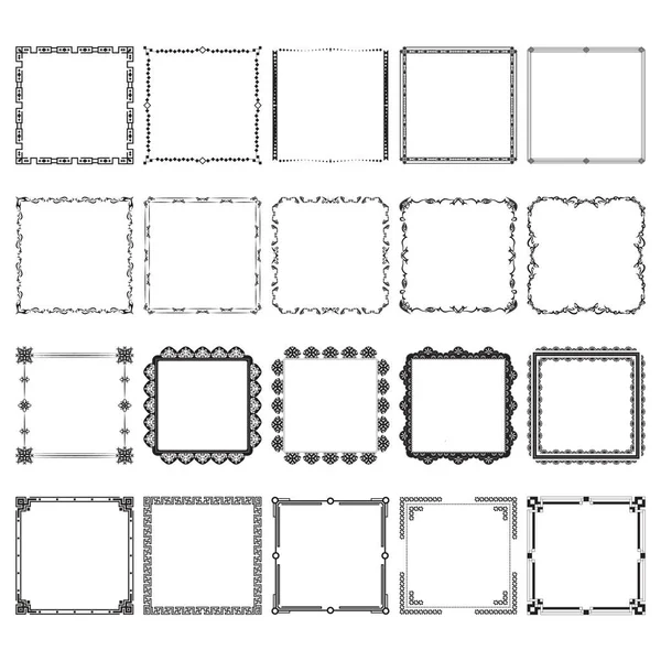 Coleção Molduras Ícone Ilustração Vetorial Estilizada —  Vetores de Stock