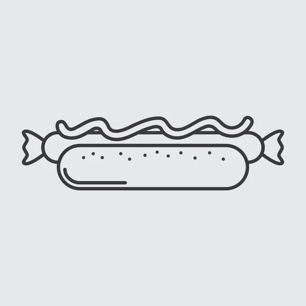 Hot Dog Ikona Jednoduchém Stylu Izolované Bílém Pozadí Vektorová Ilustrace — Stockový vektor