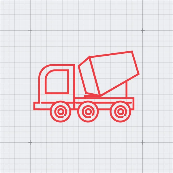 Béton Mélangeur Camion Stylisé Vectoriel Illustration — Image vectorielle