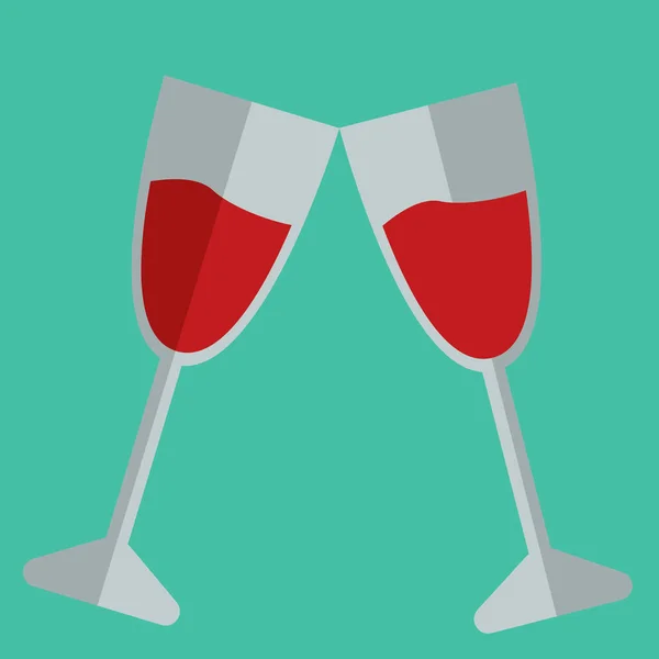Weinglas Ikone Vektorillustration — Stockvektor