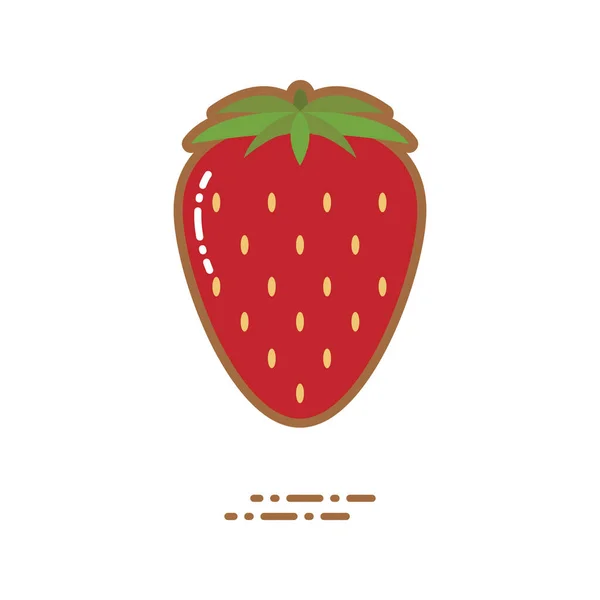 Erdbeere Flaches Symbol Vektorillustration — Stockvektor