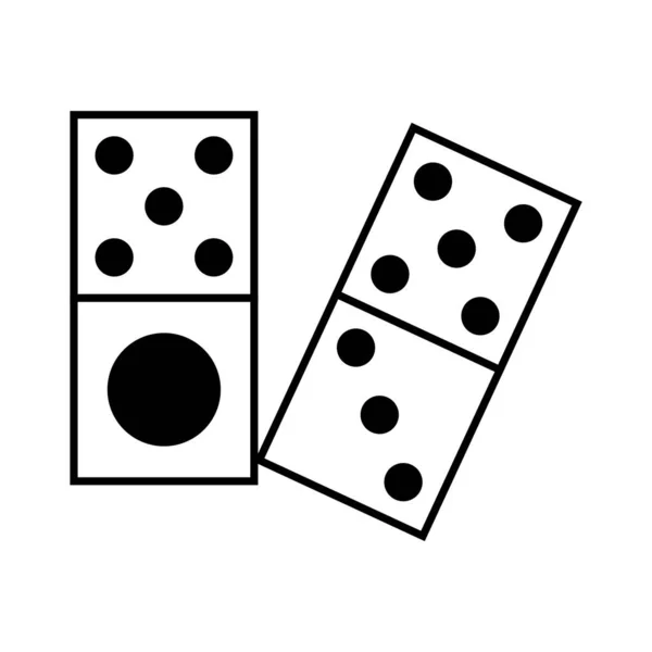 Ikona Kostky Černém Stylu Izolované Bílém Pozadí Hry Symbol Vektorové — Stockový vektor
