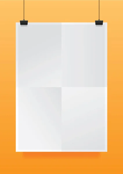 Λευκό Κενό Φυλλάδιο Πρότυπο Mockup Σχεδιασμό Εικονογράφηση Διανύσματος — Διανυσματικό Αρχείο
