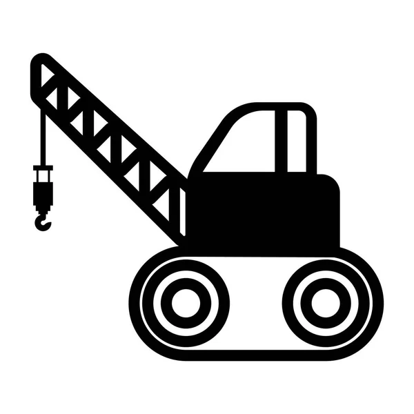 Excavator Icon Isolated White Background — Stock Vector