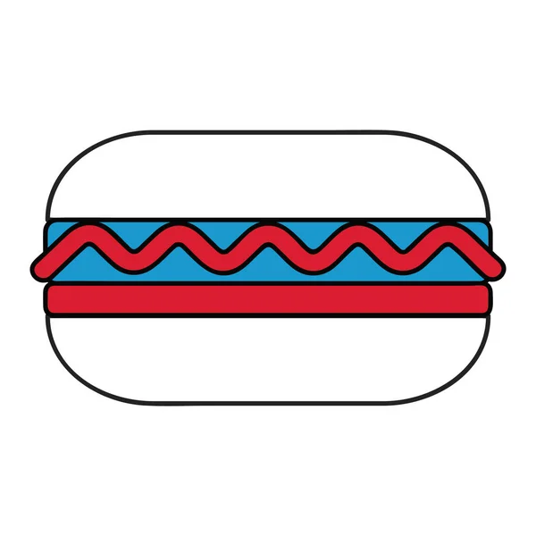 Smakelijke Hotdog Vector Illustratie — Stockvector