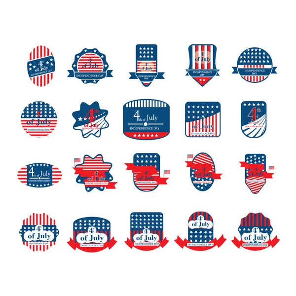 美国独立日标签和横幅收藏 — 图库矢量图片