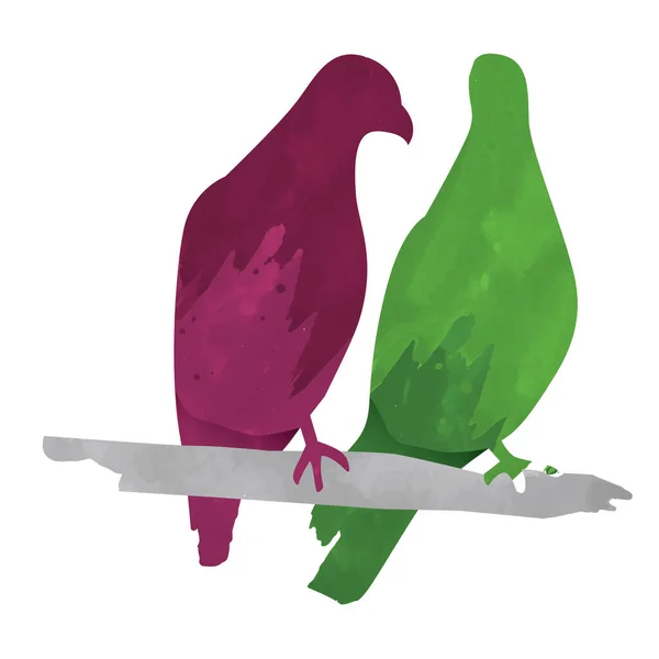 Ilustración Vectorial Pájaro Diferentes Colores — Archivo Imágenes Vectoriales