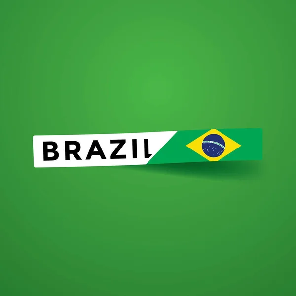 Brasilianische Flagge Vektorabbildung Auf Grünem Hintergrund — Stockvektor
