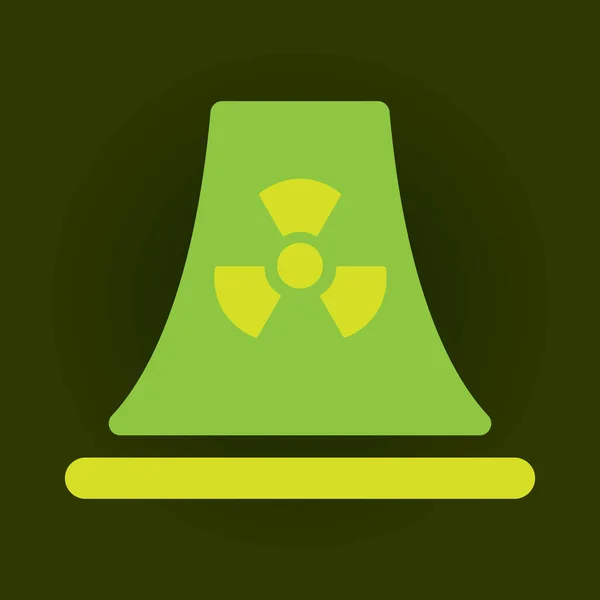 Nuclear Plant Flat Icon Vector Illustration — Stock Vector