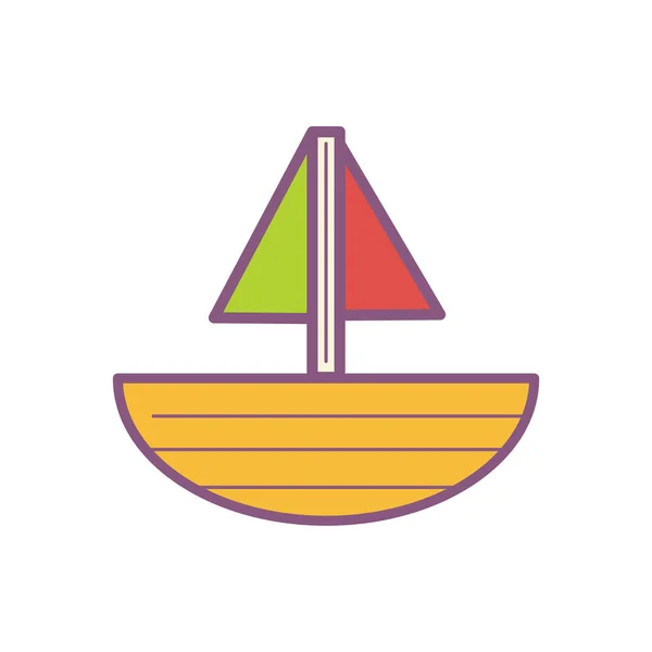 Εικονίδιο Σκάφους Επίπεδο Χρώμα Στυλ Εικονογράφηση Φορέα Ταξιδιού Και Διακοπών — Διανυσματικό Αρχείο