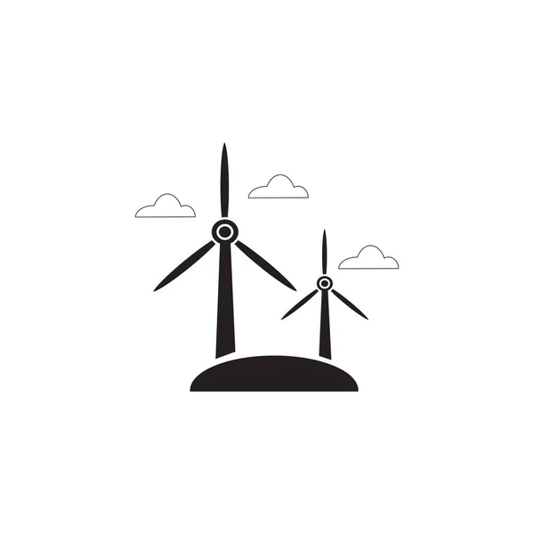 Wind Turbine Flat Icon Vector Illustration — 스톡 벡터