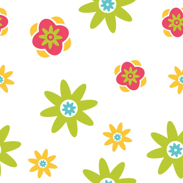 Nahtloses Muster Mit Blüten Und Blättern — Stockvektor