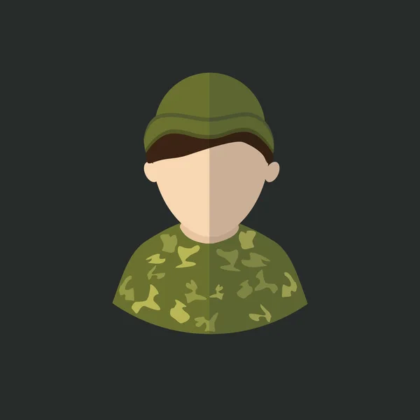Soldat Avec Pistolet Sur Fond Noir — Image vectorielle