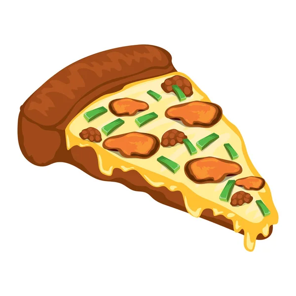 Pizza Med Ost Vektor Illustration — Stock vektor