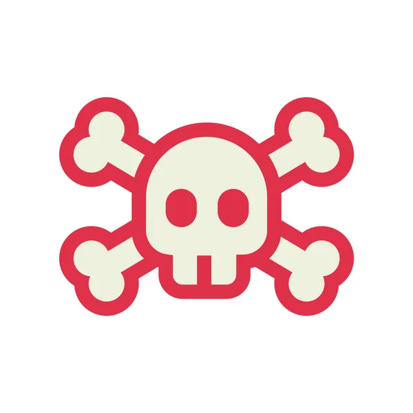 Skull Icon Flat Style Isolated White Background — Stock Vector