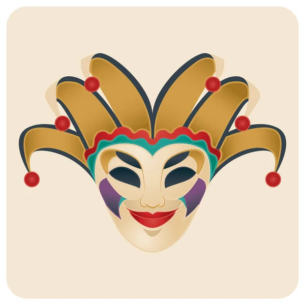 Carnival Mask Platt Ikon Vektor Illustration — Stock vektor
