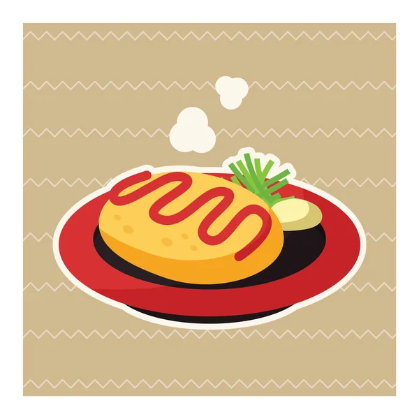 Vector Illustration Delicious Food — Stock Vector