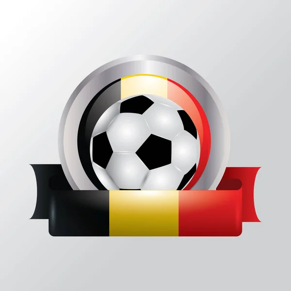 Bola Futebol Com Bandeira Vetor Ilustração —  Vetores de Stock