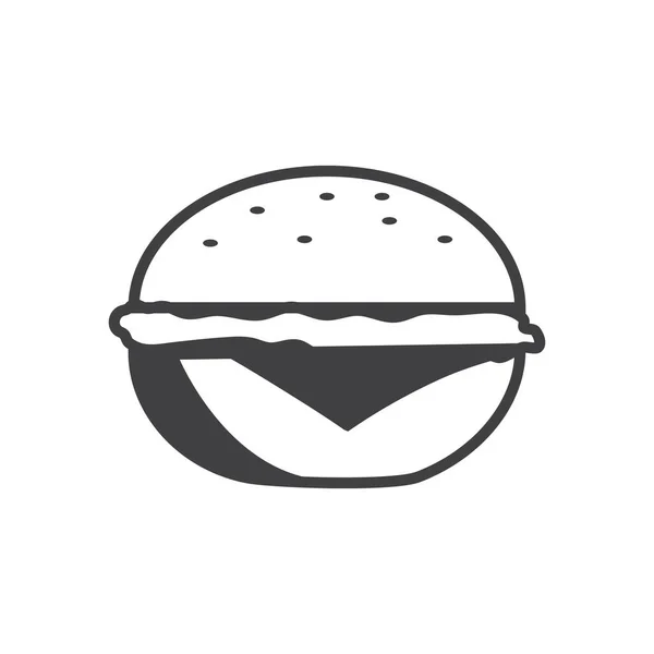 One Burger Vector Illustration — Stock Vector