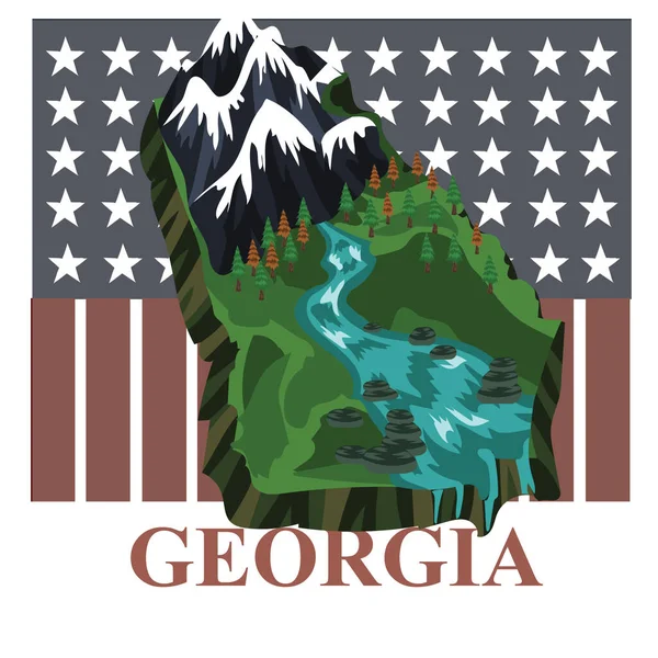 Georgia State Map Vector Illustration — Stock Vector